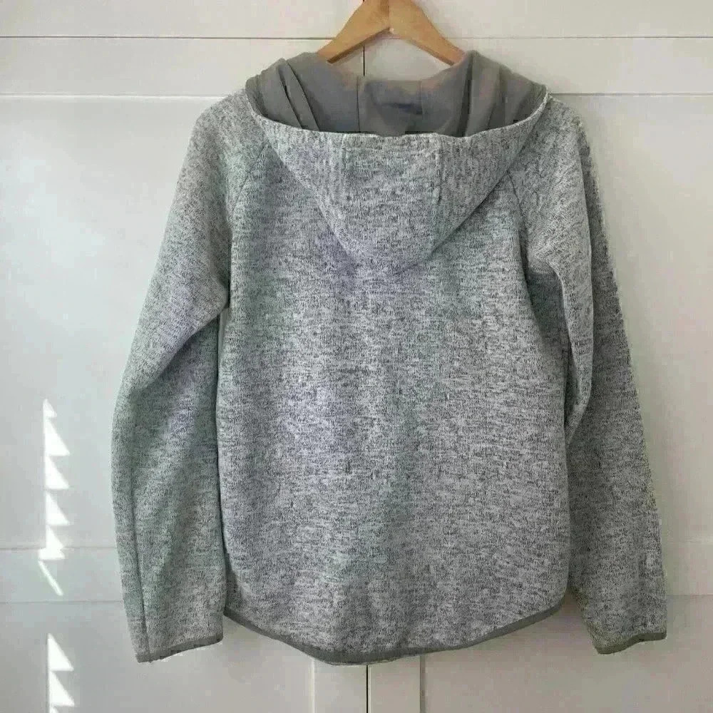 Thread & Supply Womens M Hooded LS 1/4 Button Pullover Heather Gray Pockets - Picture 13 of 13